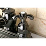 Water Onyx NS7100TX Two-Handle 3-Hole Deck Mount 4" Centerset Bathroom Faucet with Brass Pop-Up, Black Stainless Steel