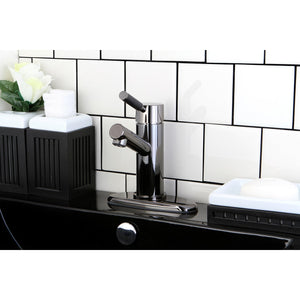 Water Onyx NS8420DKL Single-Handle 1-or-3 Hole Deck Mount Bathroom Faucet with Brass Pop-Up, Black Stainless Steel