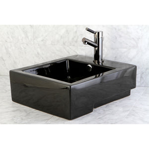 Water Onyx NS8420DKL Single-Handle 1-or-3 Hole Deck Mount Bathroom Faucet with Brass Pop-Up, Black Stainless Steel