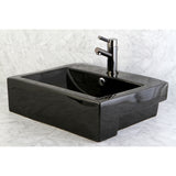 Water Onyx NS8420DKL Single-Handle 1-or-3 Hole Deck Mount Bathroom Faucet with Brass Pop-Up, Black Stainless Steel