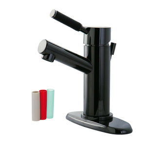 Water Onyx NS8420DKL Single-Handle 1-or-3 Hole Deck Mount Bathroom Faucet with Brass Pop-Up, Black Stainless Steel