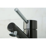 Water Onyx NS8427DL Single-Handle 1-or-3 Hole Deck Mount Bathroom Faucet with Brass Pop-Up, Black Stainless Steel/Polished Chrome
