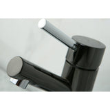 Water Onyx NS8427DL Single-Handle 1-or-3 Hole Deck Mount Bathroom Faucet with Brass Pop-Up, Black Stainless Steel/Polished Chrome