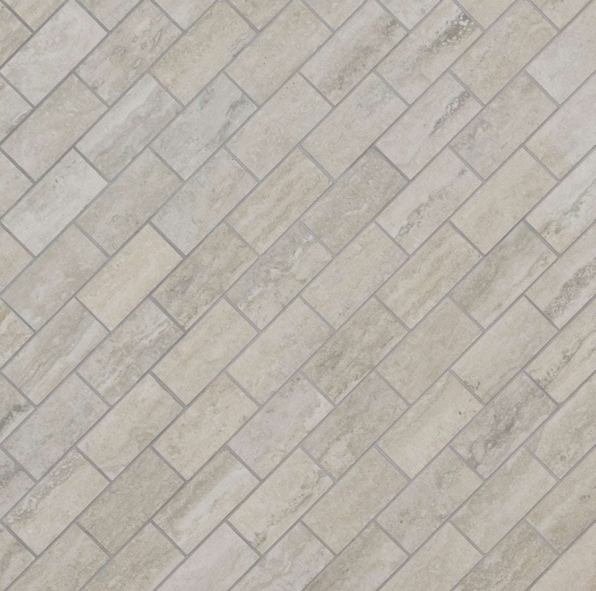 Veneto White 12"x12" Polished Porcelain Mesh-Mounted Mosaic Tile product shot angle view