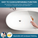 New England Home Goods 51" Freestanding Compact Soaking Solid Surface Bathtub