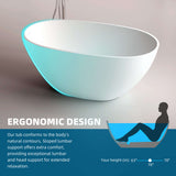 New England Home Goods 51" Freestanding Compact Soaking Solid Surface Bathtub