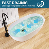 New England Home Goods 51" Freestanding Compact Soaking Solid Surface Bathtub