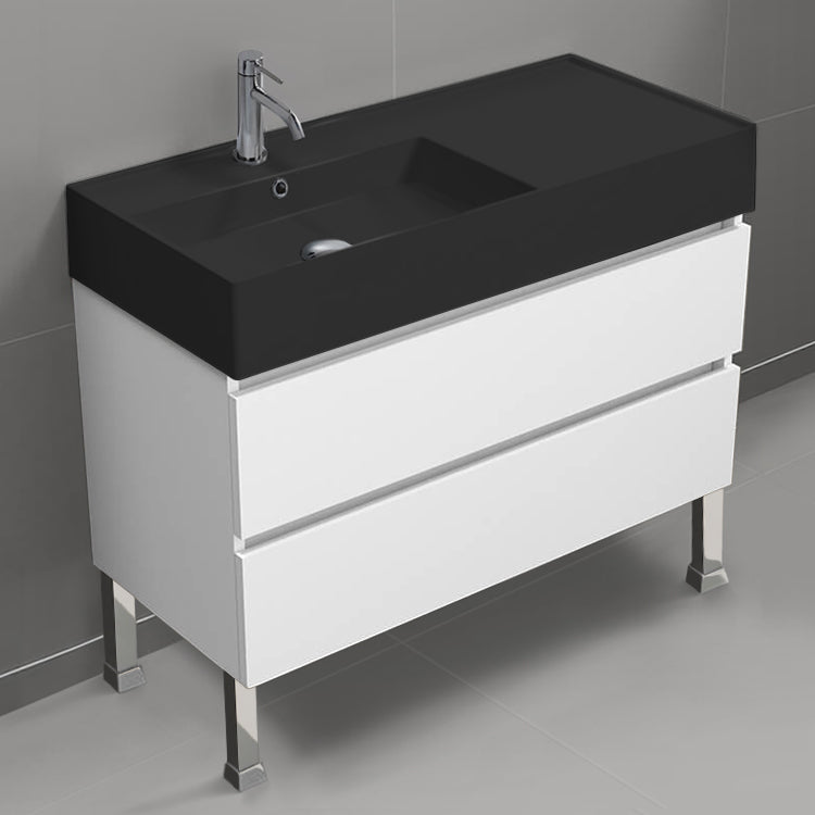 Bathroom Vanity, Floor Standing, 40", Glossy White