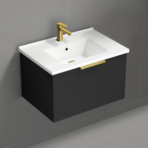 Wall Mounted Bathroom Vanity, Modern, 26", Matte Black