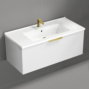 Wall Mounted Bathroom Vanity, Modern, 40", Glossy White