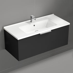 Black Bathroom Vanity, Modern, Wall Mounted, 40"