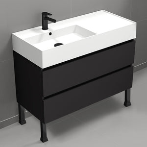Black Bathroom Vanity, Floor Standing, Modern, 40"