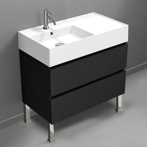 Black Bathroom Vanity, Modern, Free Standing, 32"