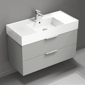 40" Bathroom Vanity, Wall Mounted, Grey Mist