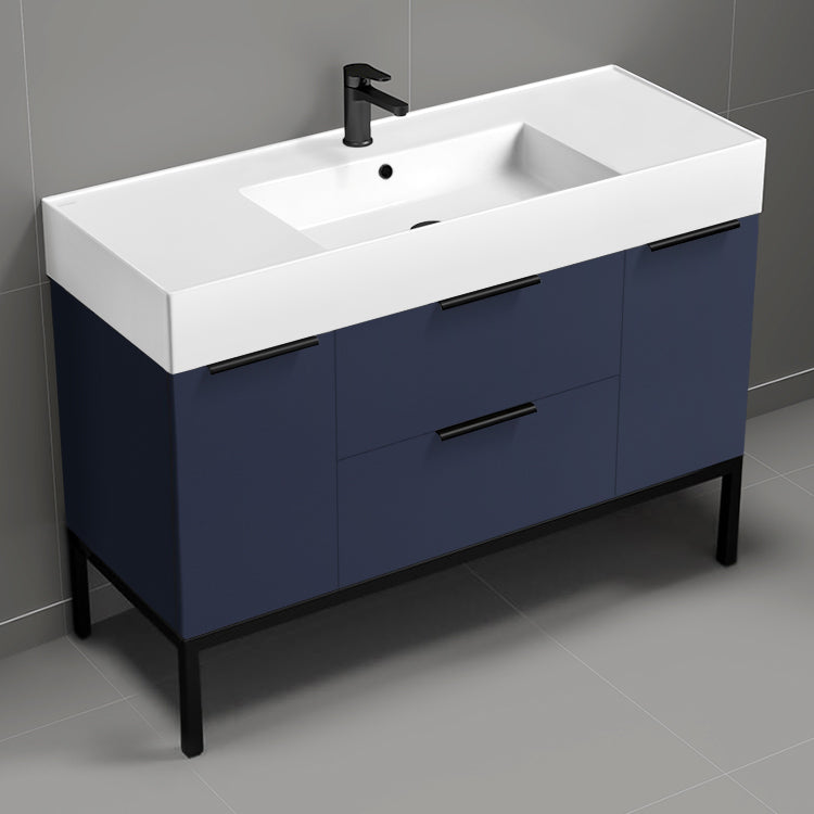 48" Bathroom Vanity, Free Standing, Night Blue