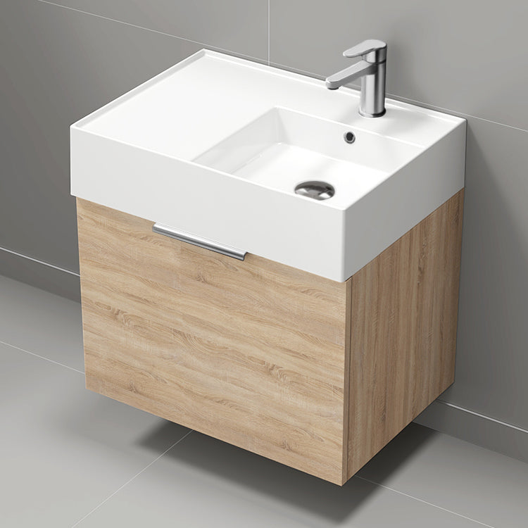 Modern Bathroom Vanity, Small, Floating, 24"
