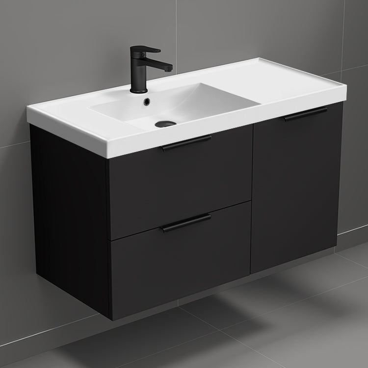 36" Bathroom Vanity, Modern, Black