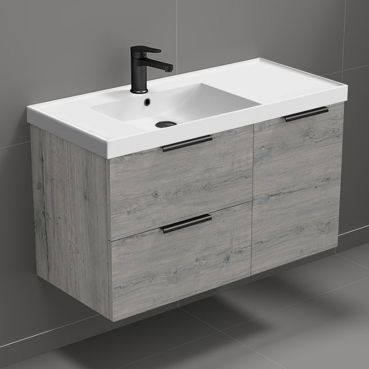 36" Bathroom Vanity, Grey Oak