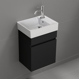 Small Bathroom Vanity, Modern, 16", Black