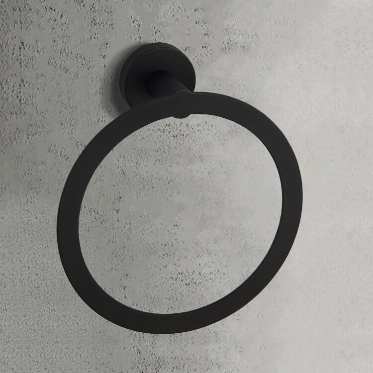 Modern Matte Black Towel Ring