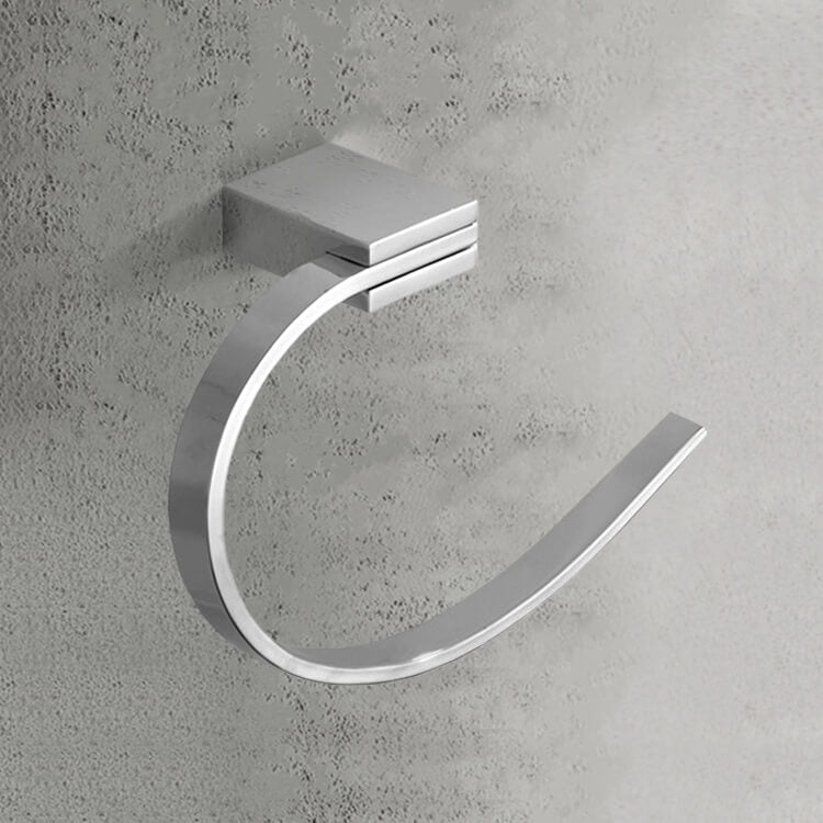 Modern Polished Chrome Towel Ring