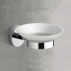 Chrome Wall Mounted Frosted Glass Soap Dish