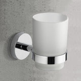 Chrome Wall Mounted Frosted Glass Toothbrush Holder
