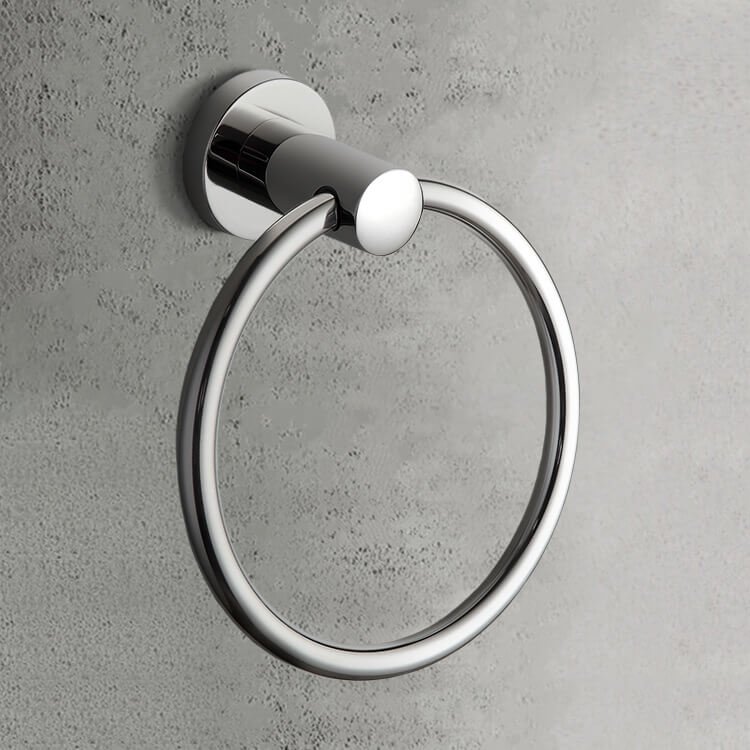 Modern Round Chrome Towel Ring