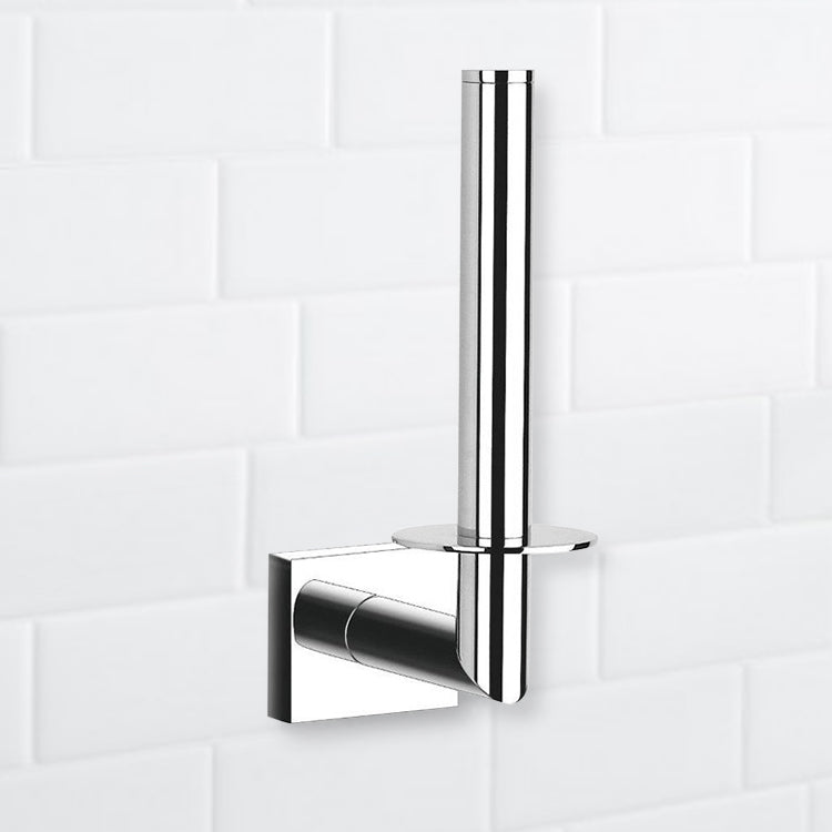 Toilet Paper Holder, Rectangle, Chrome, Vertical