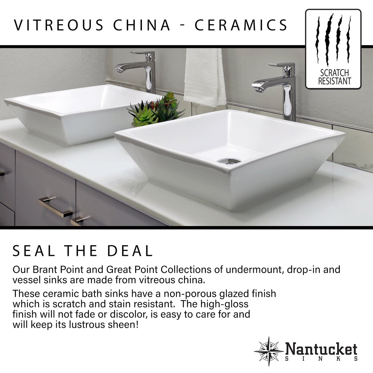 Nantucket Sinks  17 Inch X 14 Inch Undermount Ceramic Sink In White UM-17x14-W-K