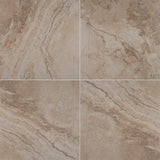 Napa beige 12x12 lazed ceramic floor and wall tile NNAPBEI1212 product shot multiple tiles top view #Color_Beige