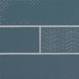 Urbano navy 3d mix ceramic white textured subway tile 12x4 glossy  msi collection NURBNAVMIX4X12 product shot angle view