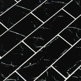 Nero marquina 3x9 matte glass black subway tile SMOT GL T NERMAR39 product shot angle view #Size_3"x9"