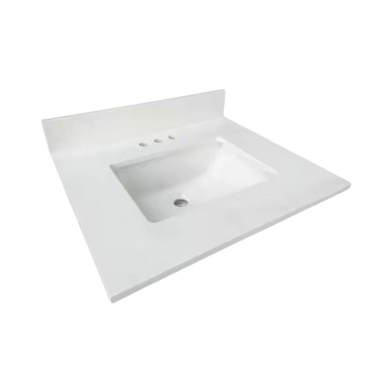 New England Home Goods 25" x 22" Quartz Vanity Top with Blacksplash