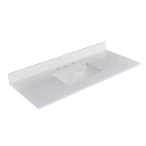 New England Home Goods 49" x 22" Quartz Vanity Top with Blacksplash