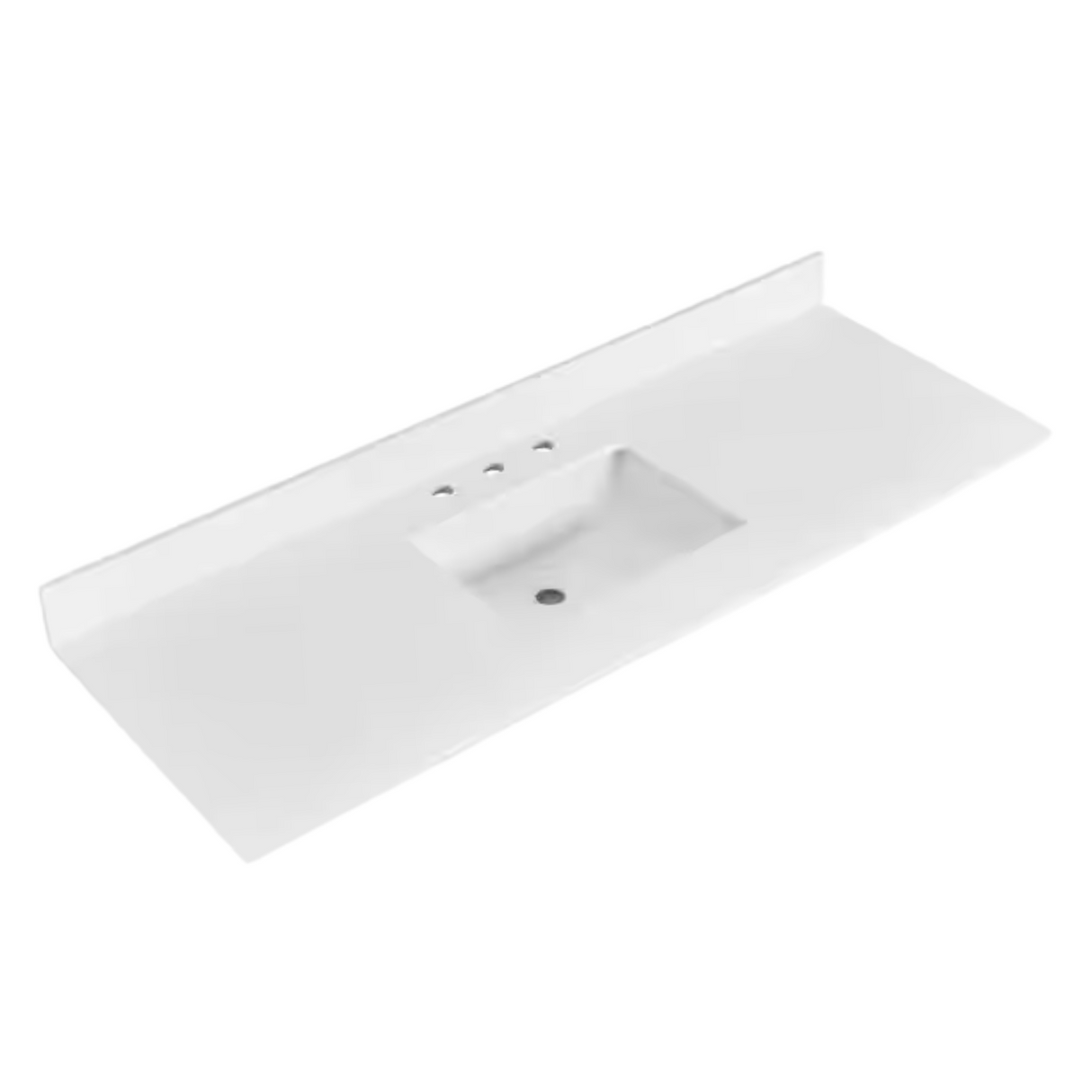 New England Home Goods 61" x 22" Quartz Vanity Top with Blacksplash