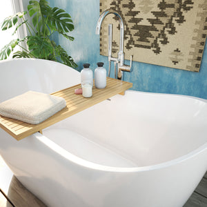 DreamLine Nile 59 in. L x 28 in. H Acrylic Freestanding Bathtub with Chrome Finish