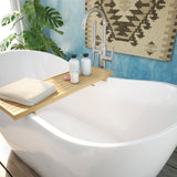 DreamLine Nile 59 in. L x 28 in. H Acrylic Freestanding Bathtub with Brushed Nickel Finish