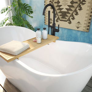 DreamLine Nile 59 in. L x 28 in. H Acrylic Freestanding Bathtub with Satin Black Finish