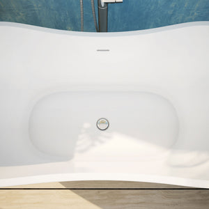 DreamLine Nile 59 in. L x 28 in. H Acrylic Freestanding Bathtub with Chrome Finish