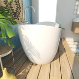 DreamLine Nile 59 in. L x 28 in. H Acrylic Freestanding Bathtub with Brushed Nickel Finish