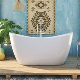 DreamLine Nile 59 in. L x 28 in. H Acrylic Freestanding Bathtub with Chrome Finish