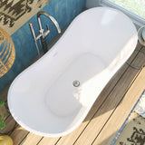 DreamLine Nile 59 in. L x 28 in. H Acrylic Freestanding Bathtub with Chrome Finish