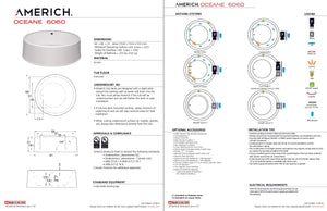 Americh OC6021TA5-WH Oceane 60 - Tub Only / Airbath 5 - White