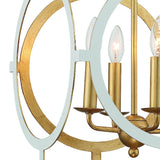 Odelle 4 Light Matte White + Antique Gold Chandelier ODE-704-MT-GA