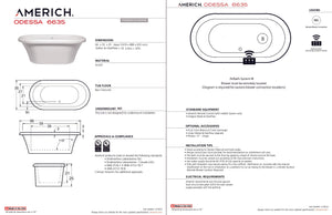Americh OD6635T-WH Odessa 6635 - Tub Only - White