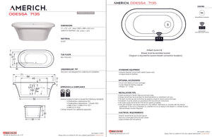Americh OD7135T-WH Odessa 7135 - Tub Only - White