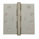 Baldwin 1040.056.I 4"×4" square corner hinge in Lifetime Satin Nickel