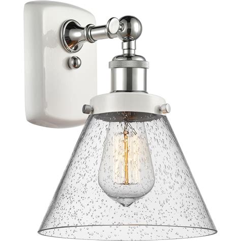 Innovations Lighting Ballston Large Cone 8" Sconce - Black Antique Brass / Seedy Glass (LED)