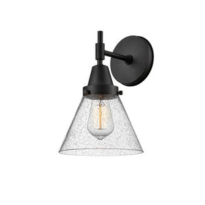 Innovations Lighting Cone 8" Wall Sconce - Matte Black / Seedy Glass (LED)